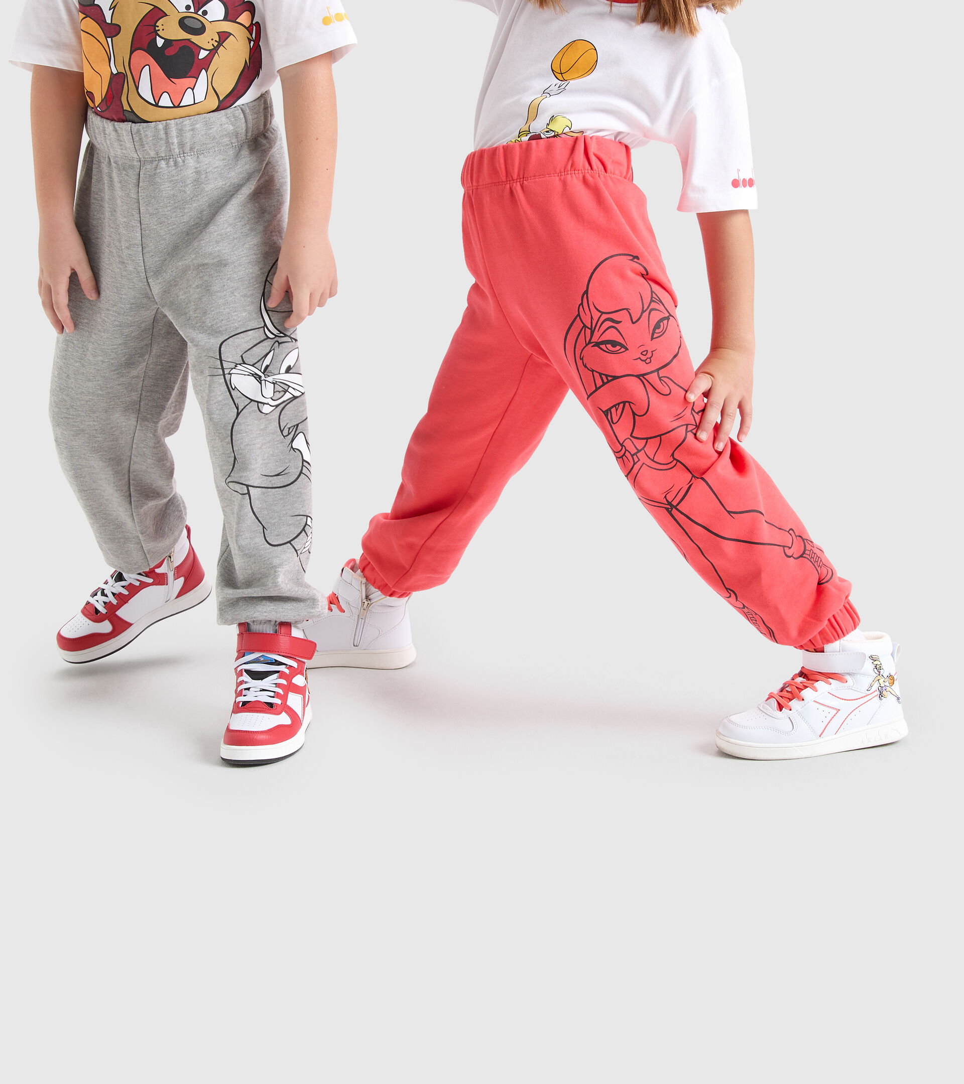 Cotton terrycloth joggers - Kids JU.JOGGER PANT WB HOT CORAL - Diadora
